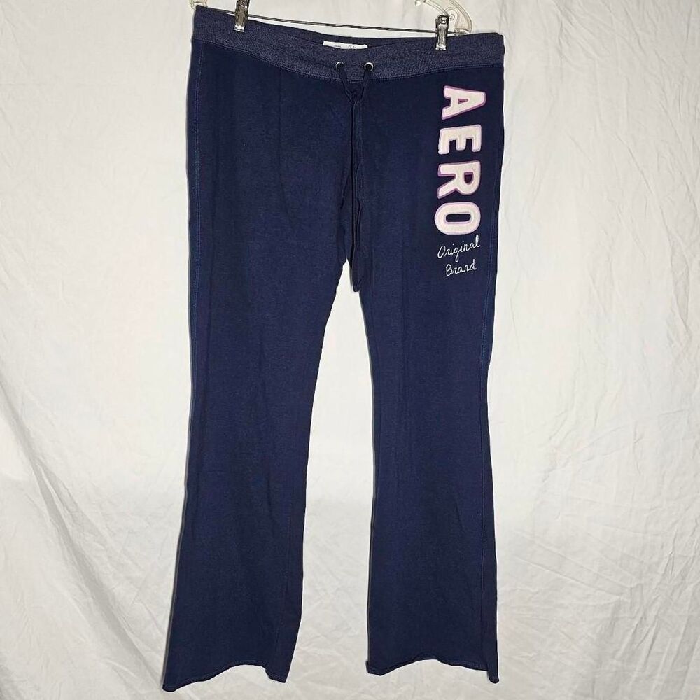 2012 aéropstale navy blue lounge low rise flare pants